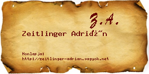 Zeitlinger Adrián névjegykártya